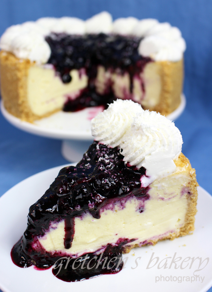 Vegan White Chocolate Blueberry Cheesecake