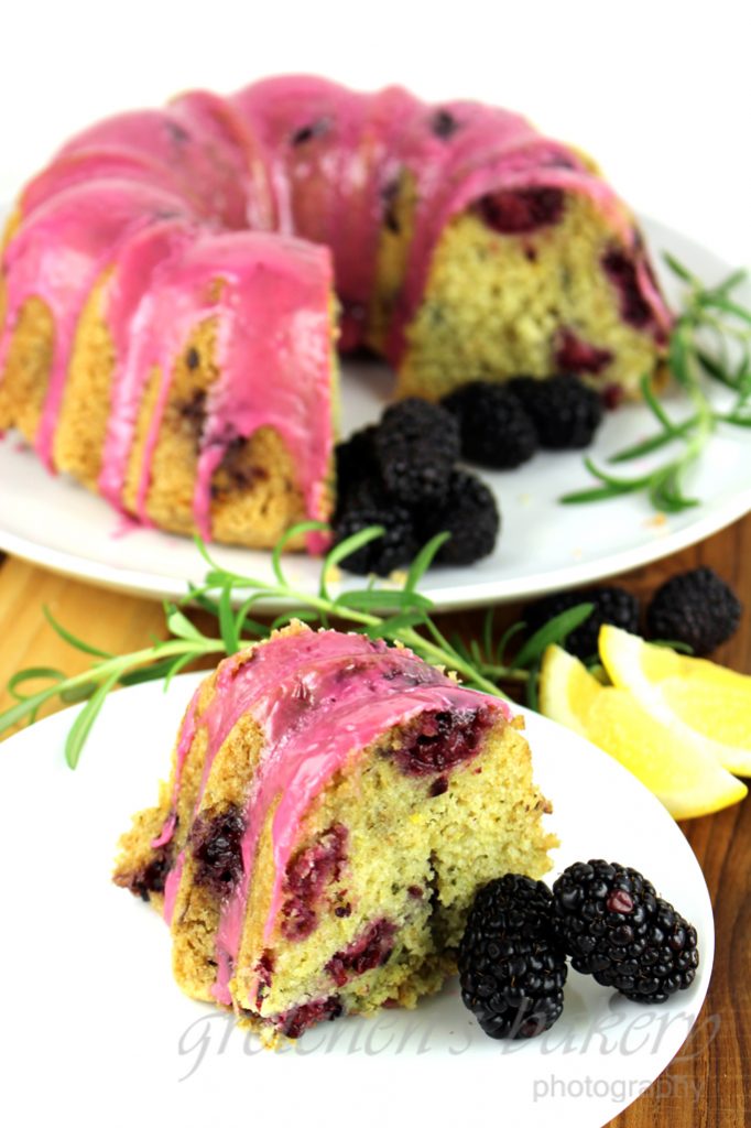 Rosemary Scented Blackberry Lemon Bundt Cake