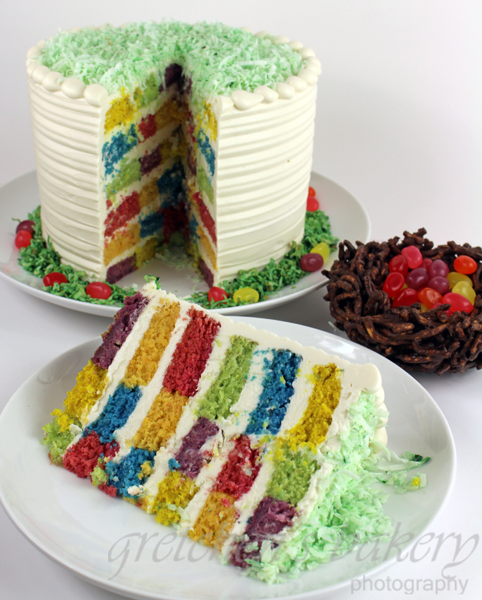 Easy Easter Checkerboard Cake