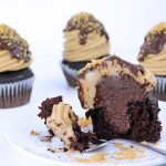 Fudge & Peanut Butter Stuffed Cupcakes