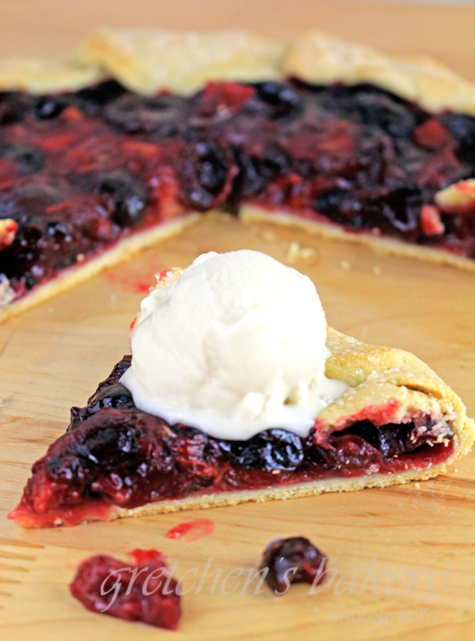 Rustic Cherry Rhubarb Galette