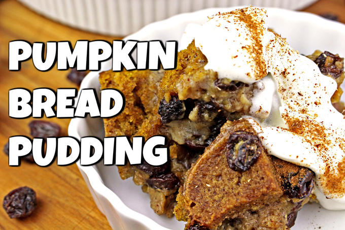 Pumpkin Bread Pudding~Vegan