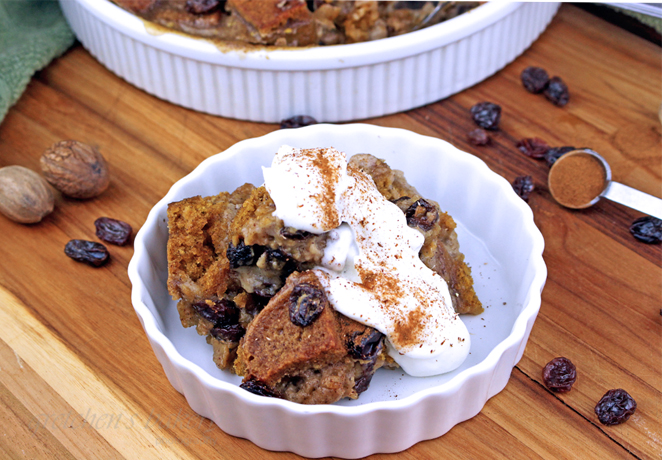 Pumpkin Bread Pudding~Vegan