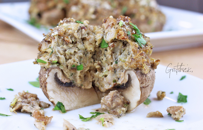 Vegan Sausage Stuffed Mushrooms