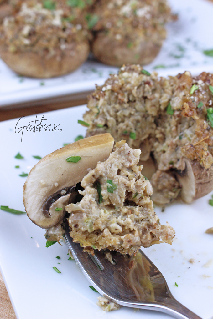 Vegan Sausage Stuffed Mushrooms