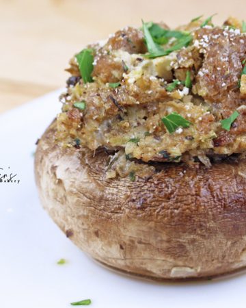 Vegan Sausage Stuffed Mushrooms