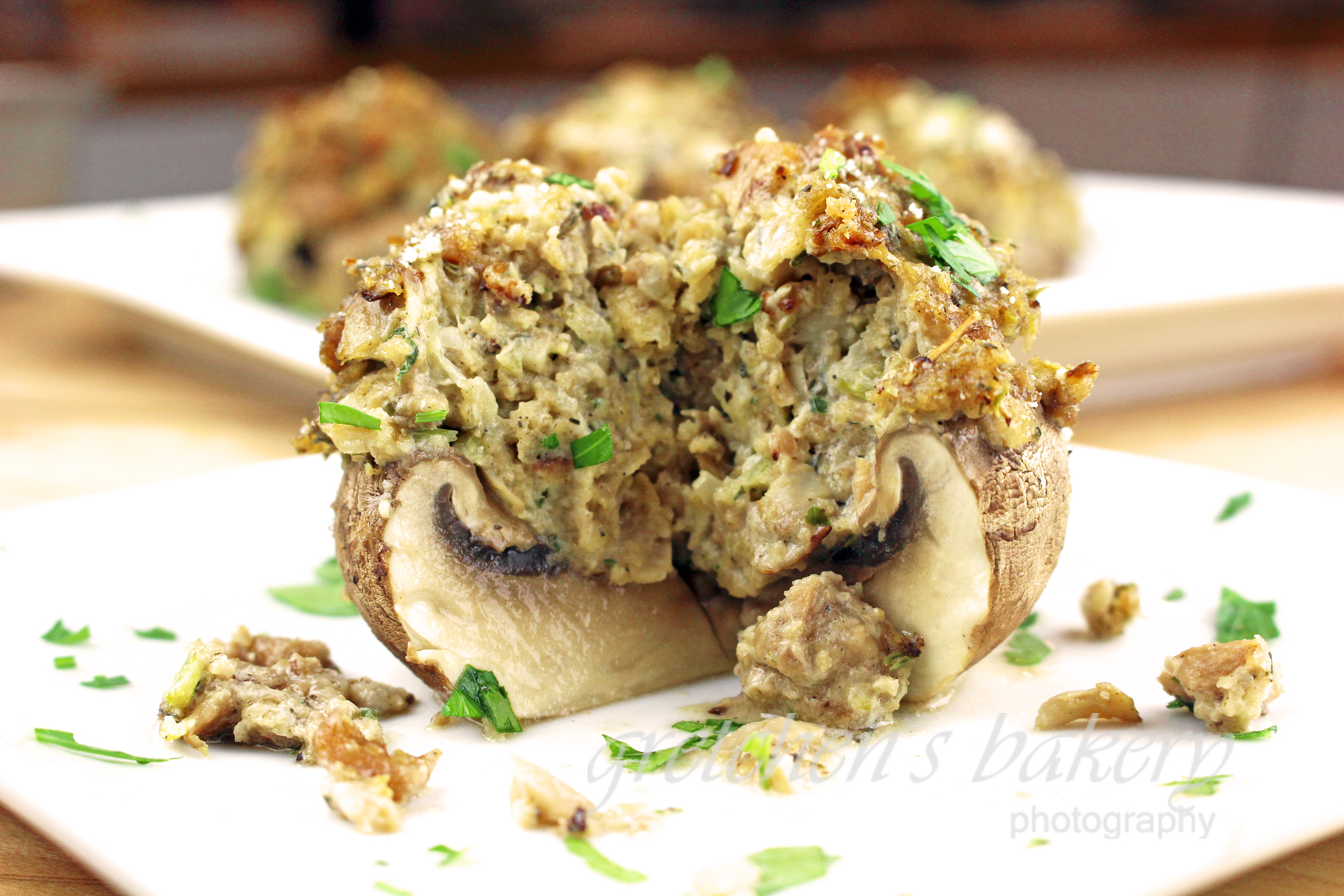 Vegan Sausage Stuffed Mushrooms