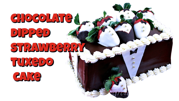 Tuxedo Strawberry Cake