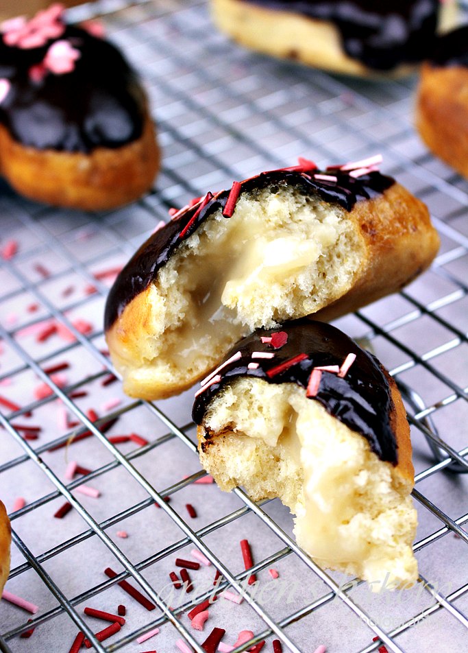 Vegan Boston Creme Donuts