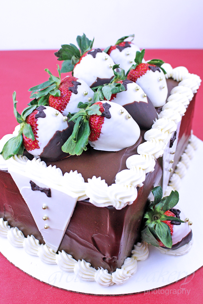 Tuxedo Strawberry Cake