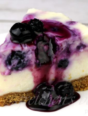 No Bake White Chocolate Blueberry Cheesecake