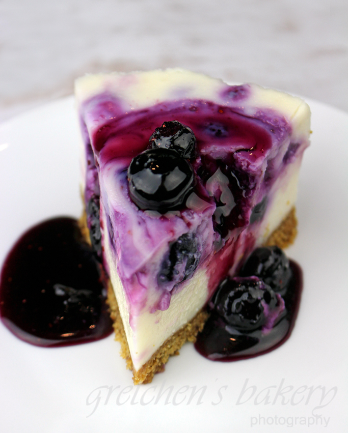 No Bake White Chocolate Blueberry Cheesecake