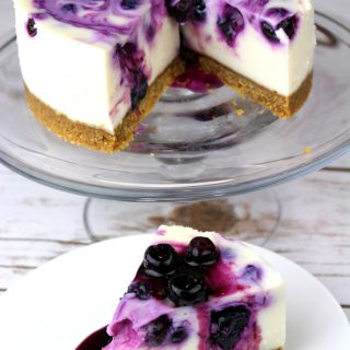 No Bake White Chocolate Blueberry Cheesecake