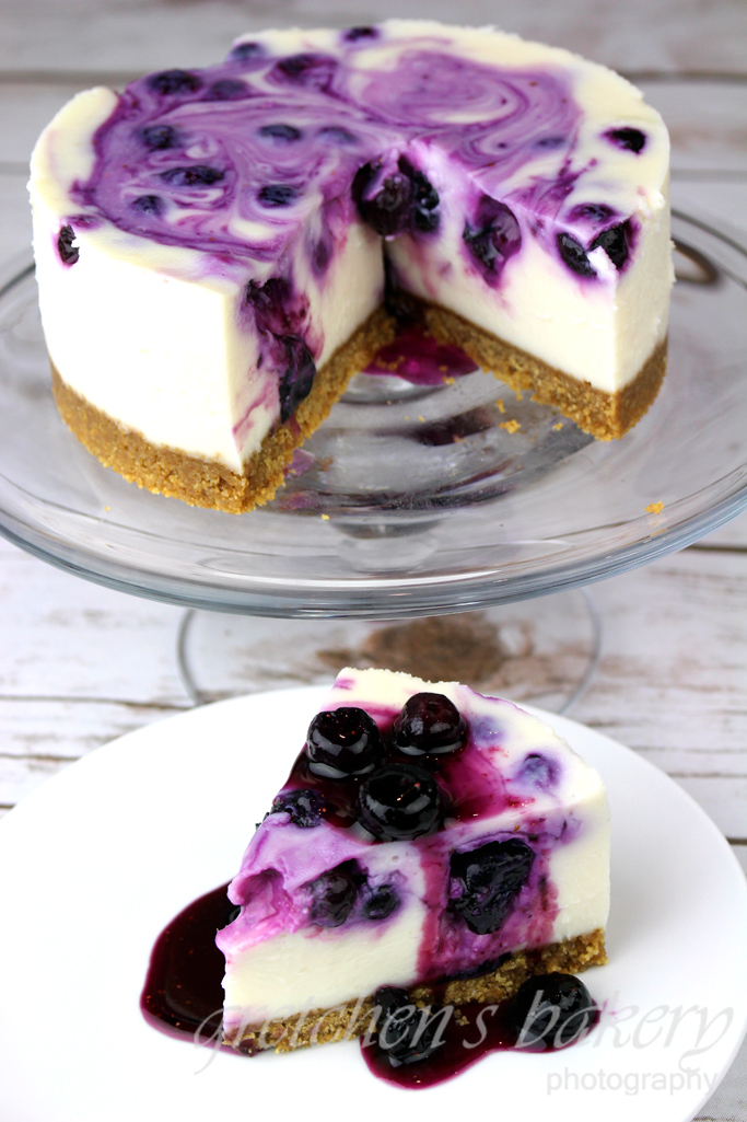 No Bake White Chocolate Blueberry Cheesecake