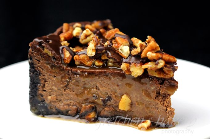 Vegan Chocolate Turtle Cheesecake