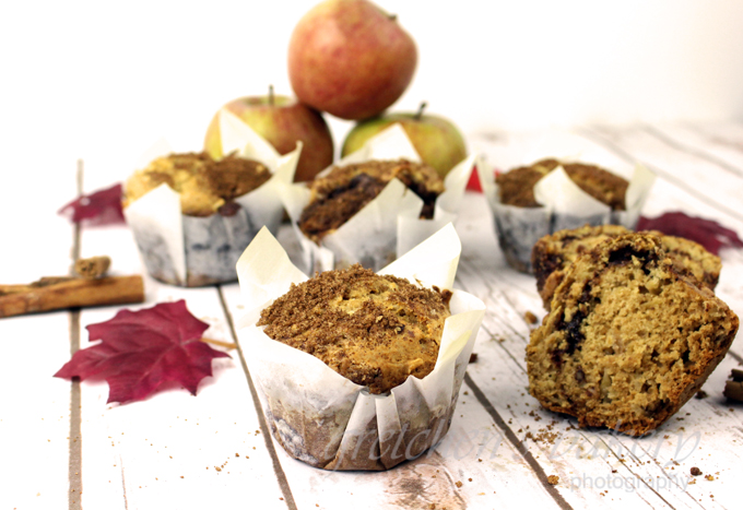 Cinnamon Apple Walnut Muffins