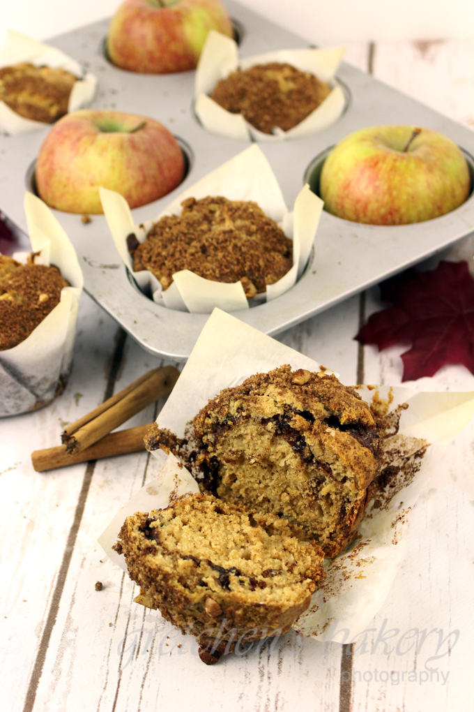 Cinnamon Apple Walnut Muffins