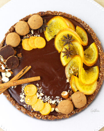 chocolate orange truffle tart