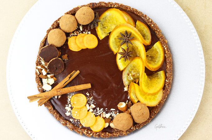 chocolate orange truffle tart