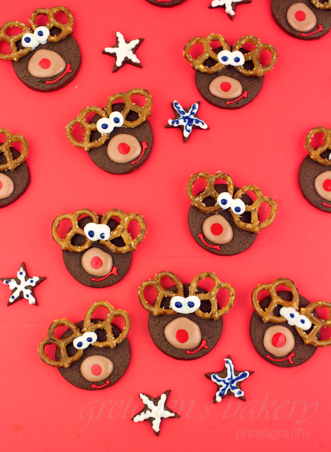 Vegan Chocolate Shortbread Reindeer Cookies