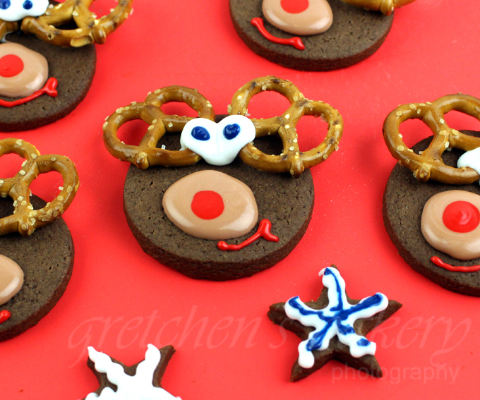 Vegan Chocolate Shortbread Reindeer Cookies