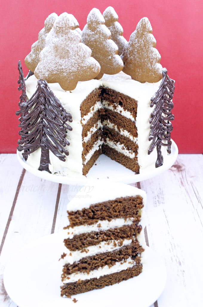 Winter Wonderland Gingerbread Cake