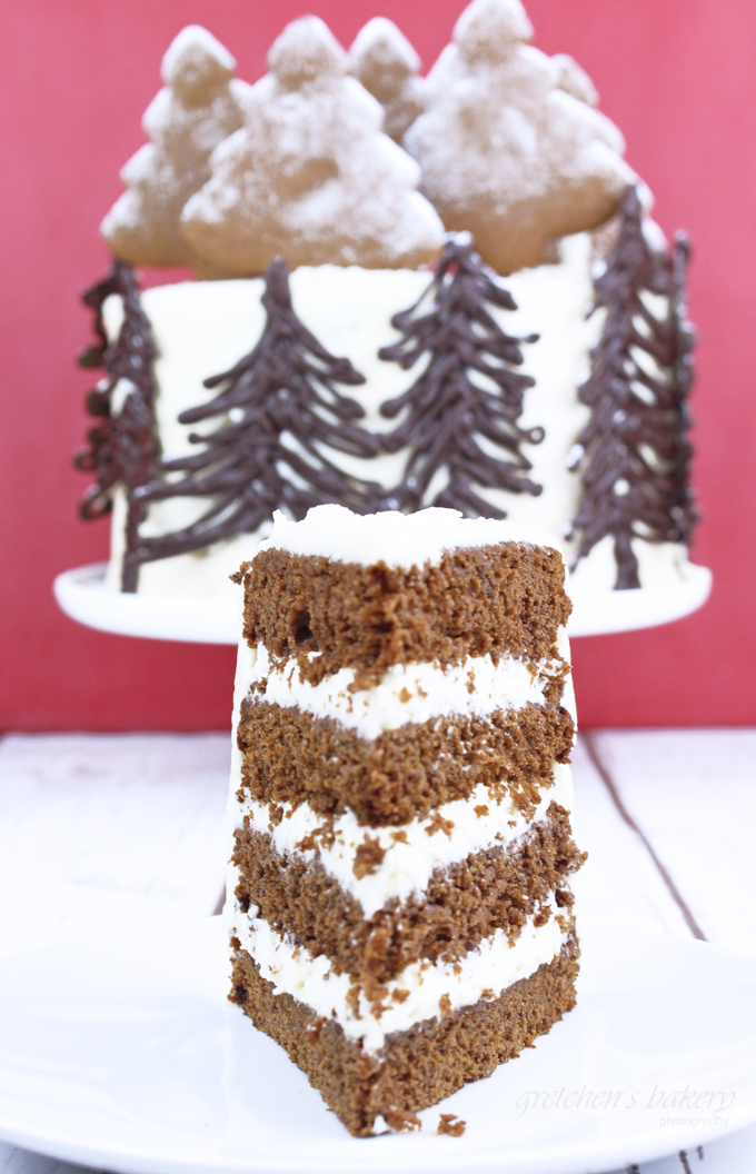 Winter Wonderland Gingerbread Cake