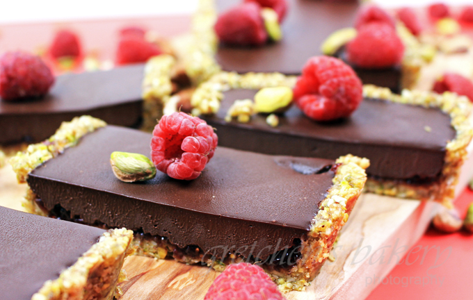 No Bake Chocolate Raspberry Ganache Tart