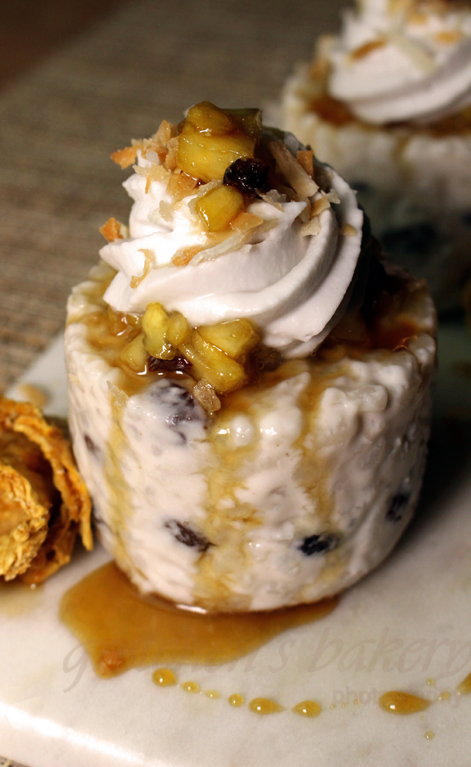 Coconut Rice Pudding with Pineapple Rum Salsa