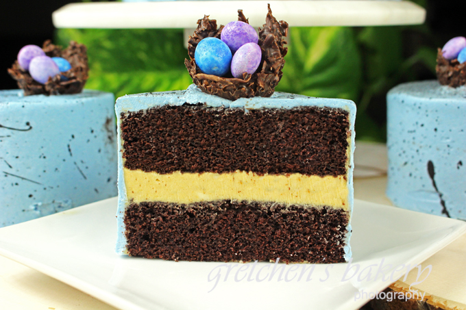 Chocolate Peanut Butter Speckle Cakes for Easter