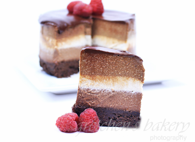 Triple Layer Cheesecake~ No Bake ~ Vegan