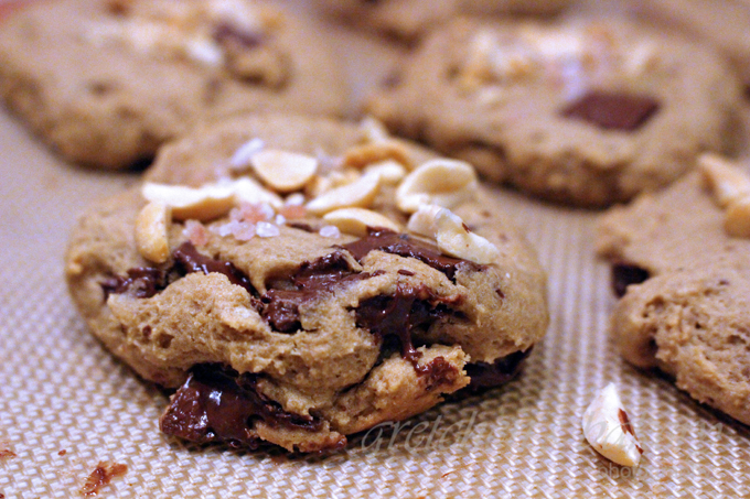 Salted Peanut Butter Banana Chocolate Chunk Cookies