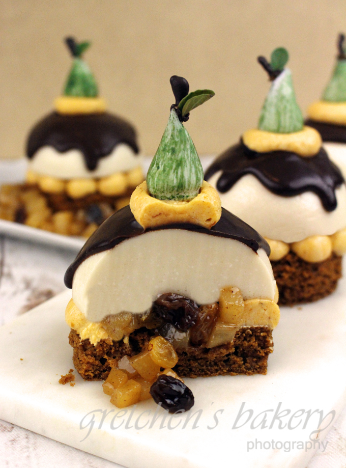 Pear Gingerbread Custard Cakes