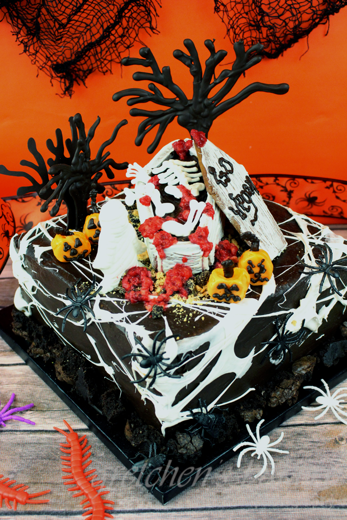 Halloween Graveyard Cake - Gretchen's Vegan Bakery