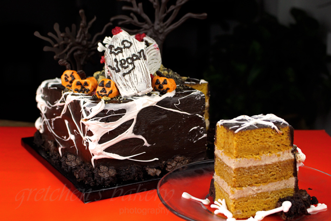 Halloween Graveyard Cake