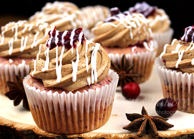 Cranberry Cupcakes with Mocha Buttercream
