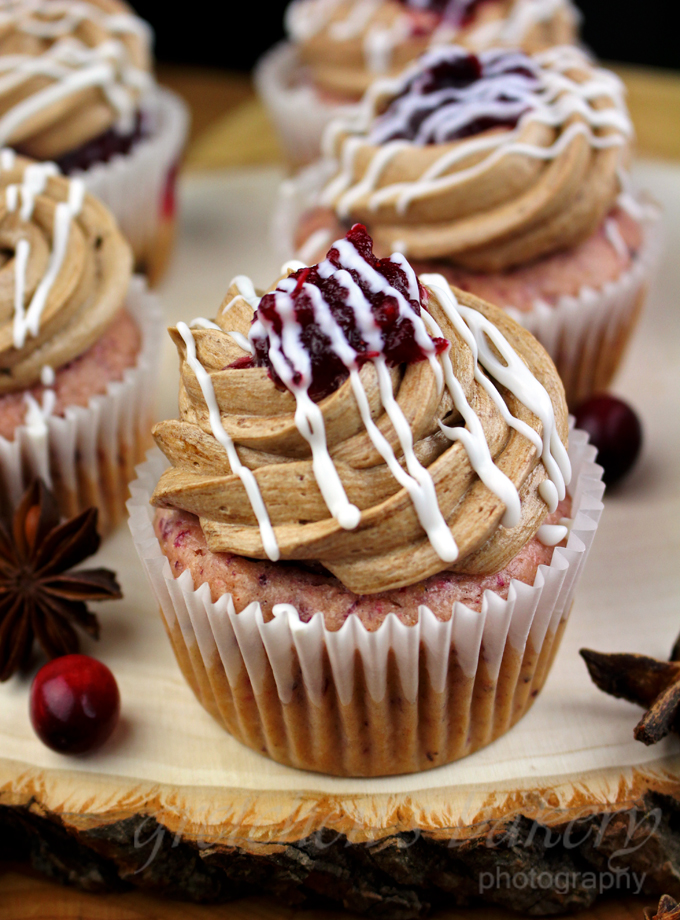 Cranberry Cupcakes with Mocha Buttercream