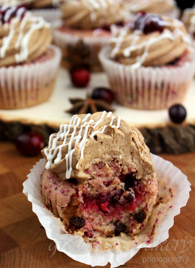Cranberry Cupcakes with Mocha Buttercream
