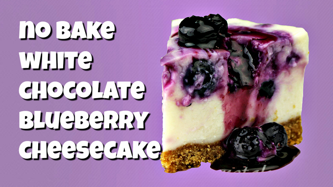 No Bake White Chocolate Blueberry Cheesecake