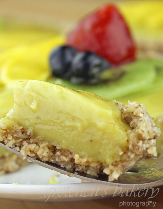 No Bake Vegan Fruit and Custard Tart