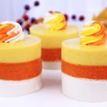 No Bake Candy Corn Cheesecake