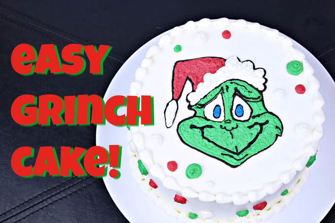 Easy Grinch Cake~ 2 recipes no special tools!