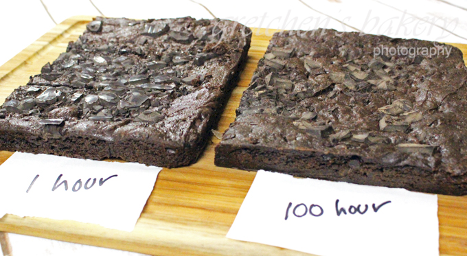 100 Hour vs 1 Hour Vegan Fudge Brownies
