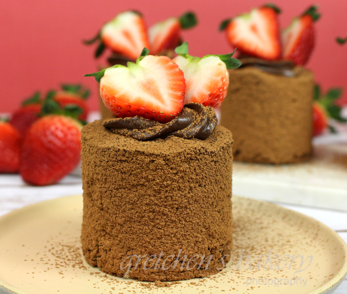Chocolate Covered Strawberry Vegan Chocolate Mousse Cake