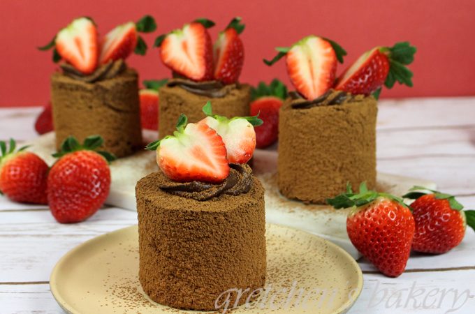 Chocolate Covered Strawberry Vegan Chocolate Mousse Cake