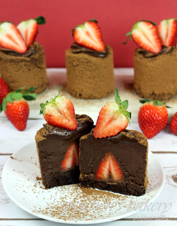 Chocolate Covered Strawberry Vegan Chocolate Mousse Cake