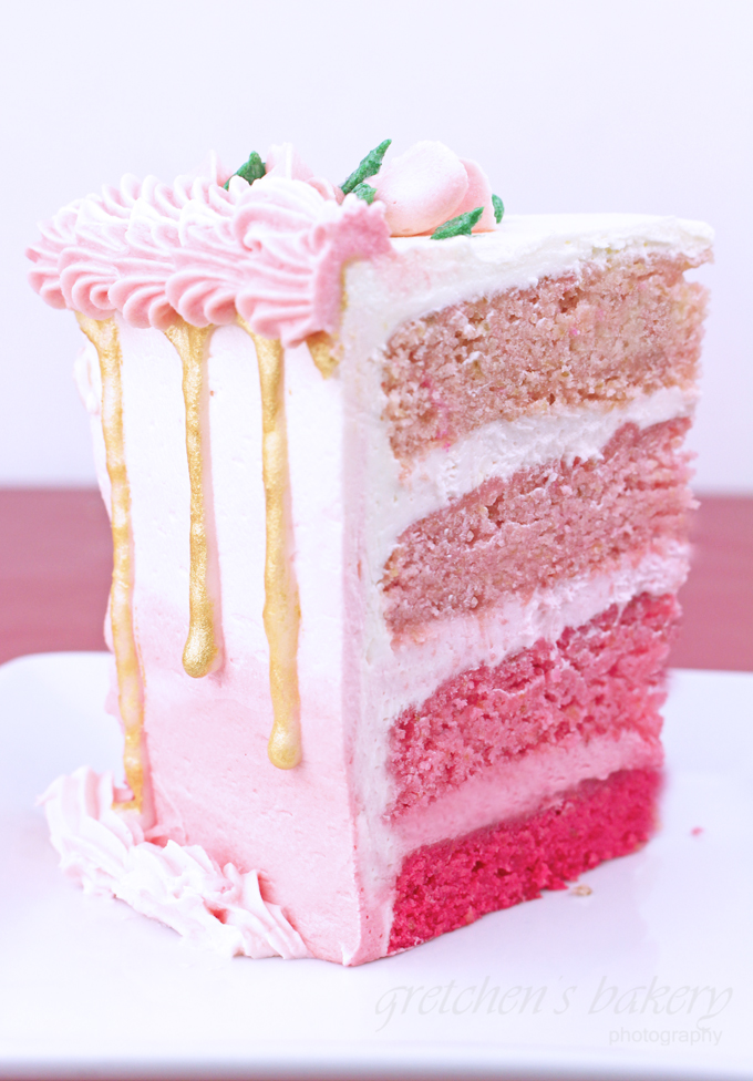 Ombre Heart Valentine's Day Cake