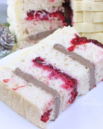 White Cranberry Mocha Latte Cake