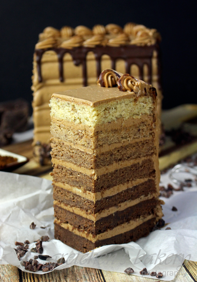 Mocha Cake Recipe - 7 Layer Ombre Cake