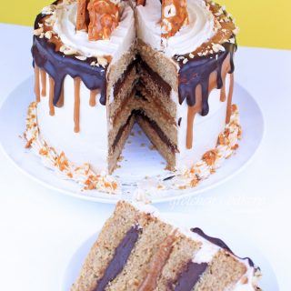 Peanut Butter Fudge Brittle Cake